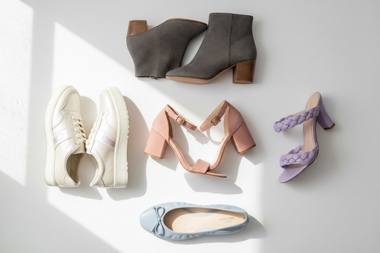 Premium women's shoes collection featuring block heel sandals, platform sneakers, mule sandals, ankle boots and ballet flats | Soleavy